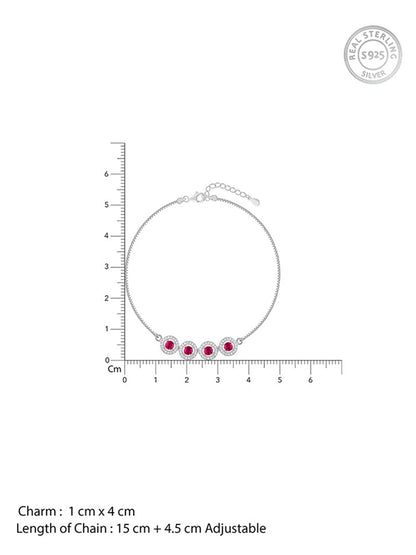 Silver Rouge Orbit Bracelet