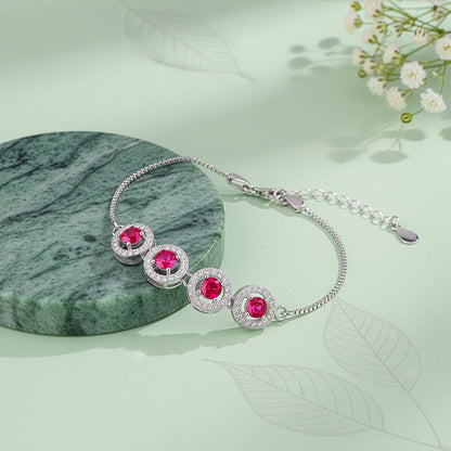 Silver Rouge Orbit Bracelet