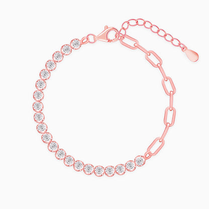 Rose Gold Clip Line Tennis Bracelet