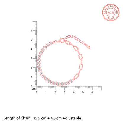 Rose Gold Clip Line Tennis Bracelet
