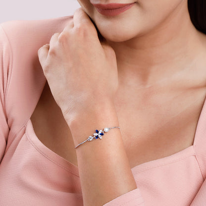 Silver Azure Bloom Bracelet