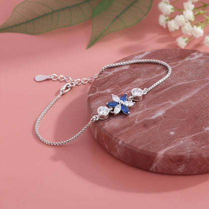 Silver Azure Bloom Bracelet