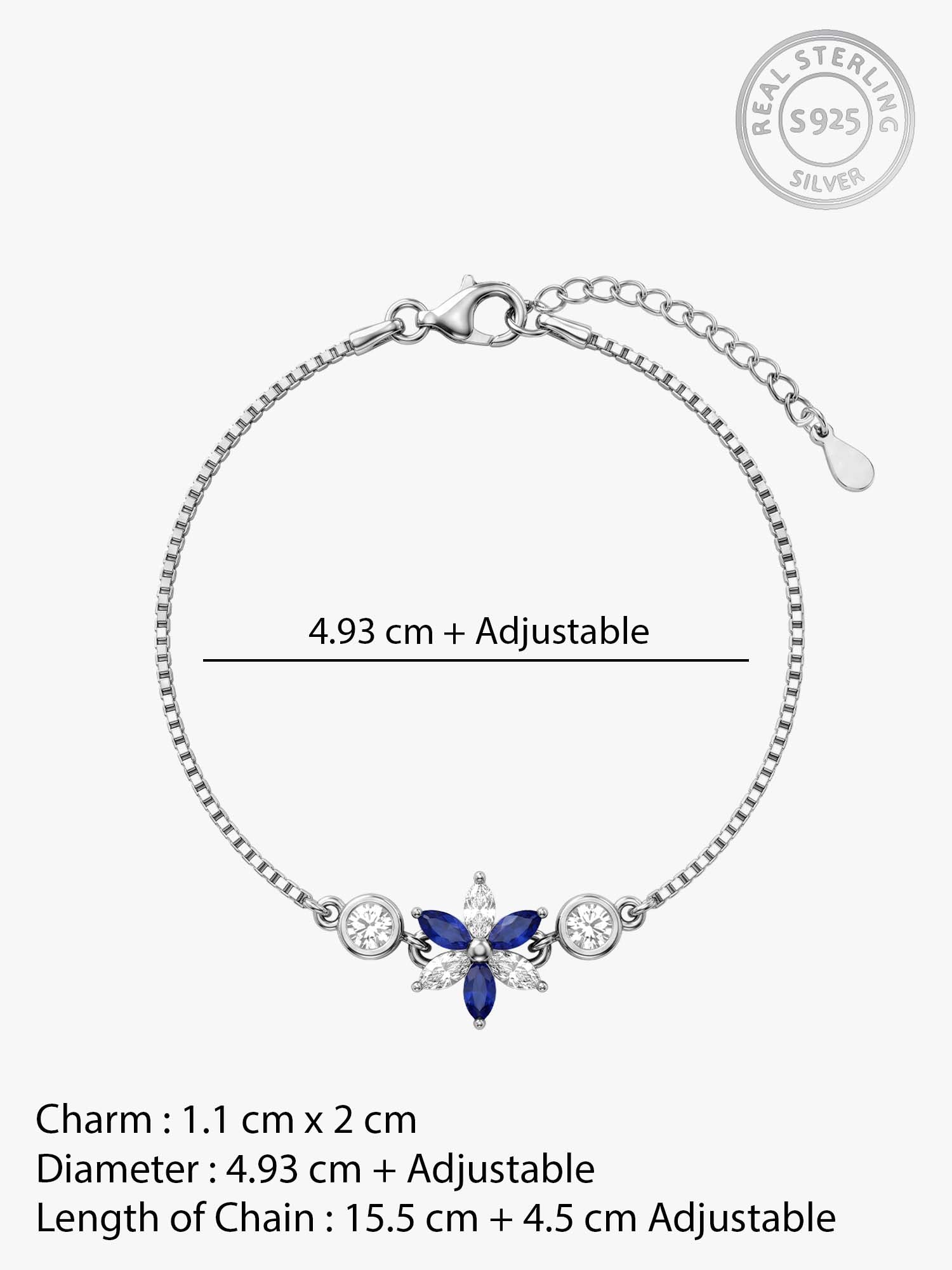 Silver Azure Bloom Bracelet