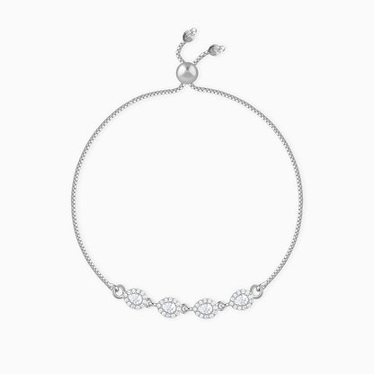 Silver Crystal Bloom Bracelet