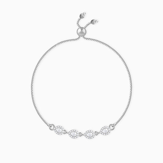 Silver Crystal Bloom Bracelet