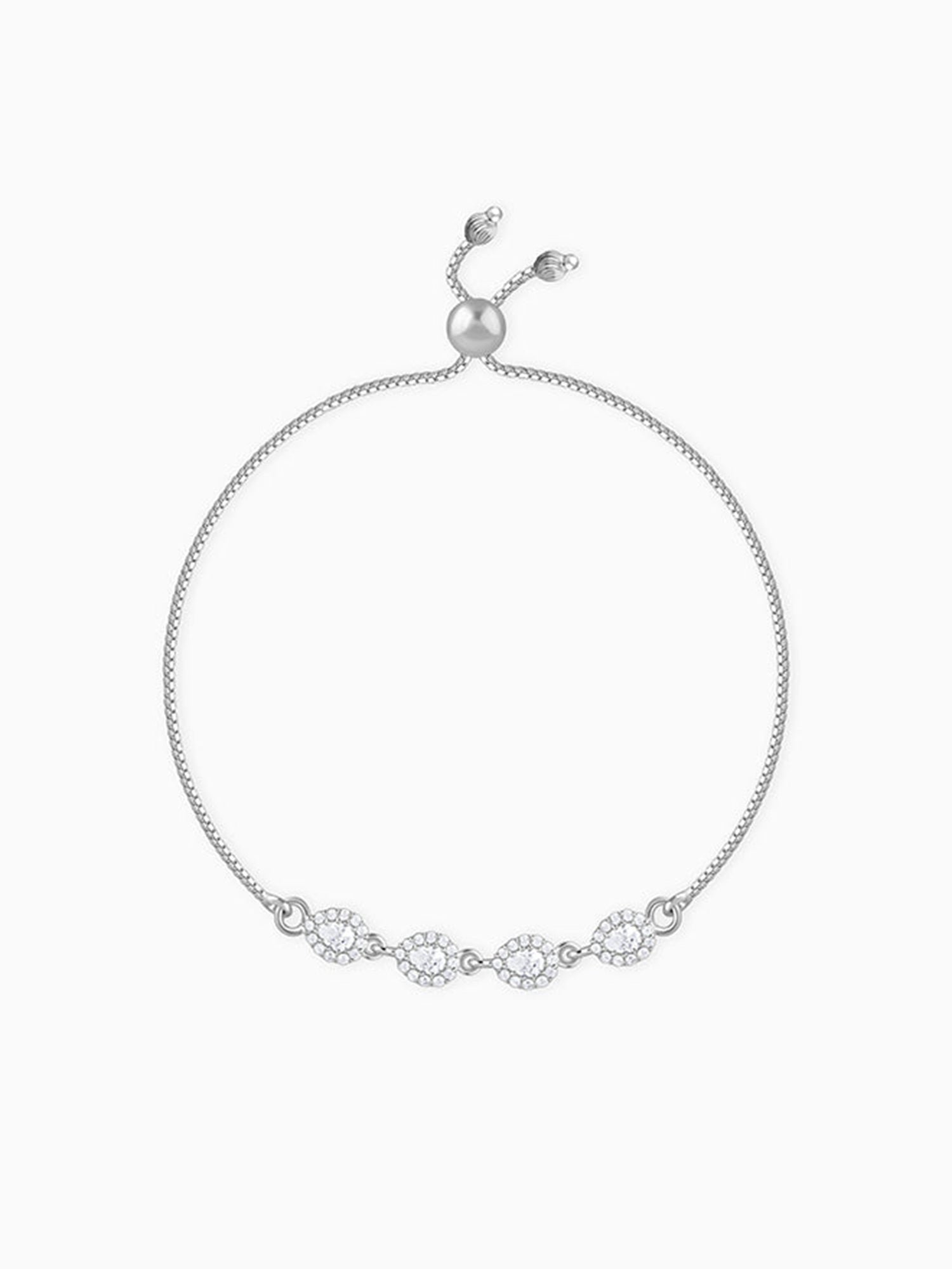 Silver Crystal Bloom Bracelet