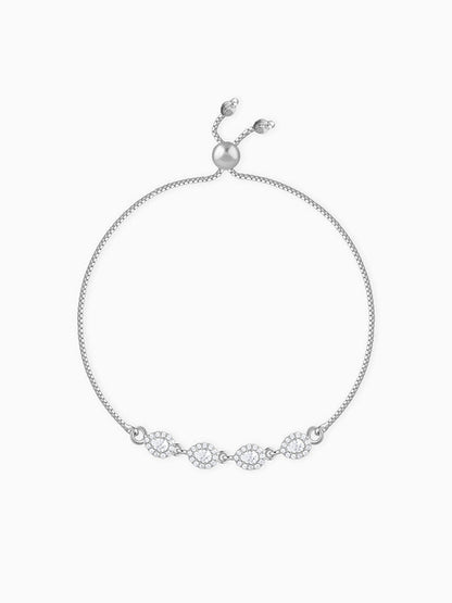 Silver Crystal Bloom Bracelet