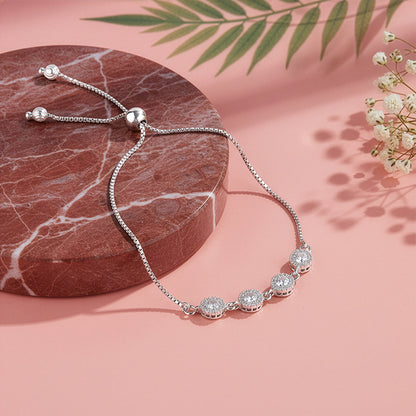 Silver Crystal Bloom Bracelet