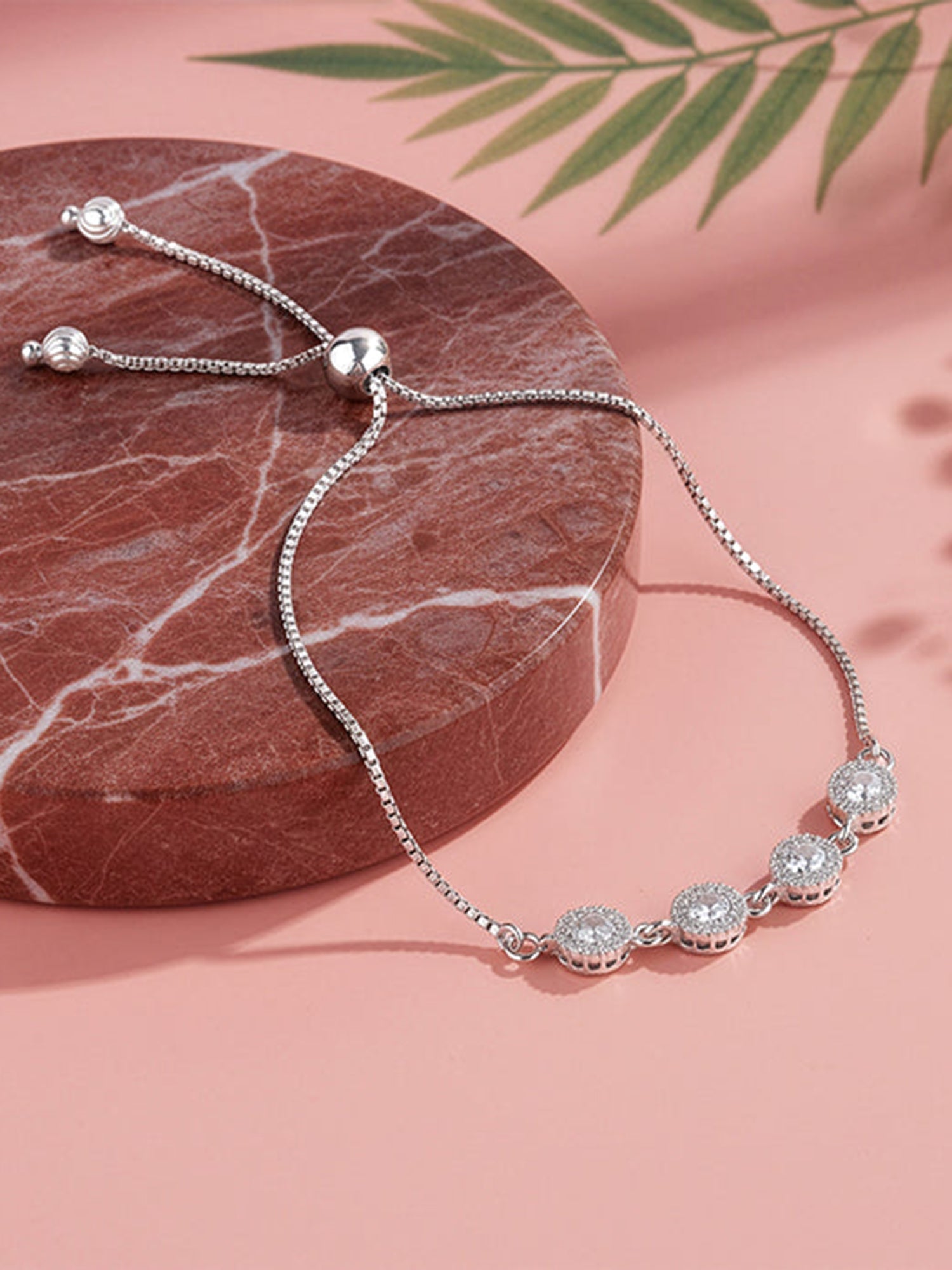 Silver Crystal Bloom Bracelet