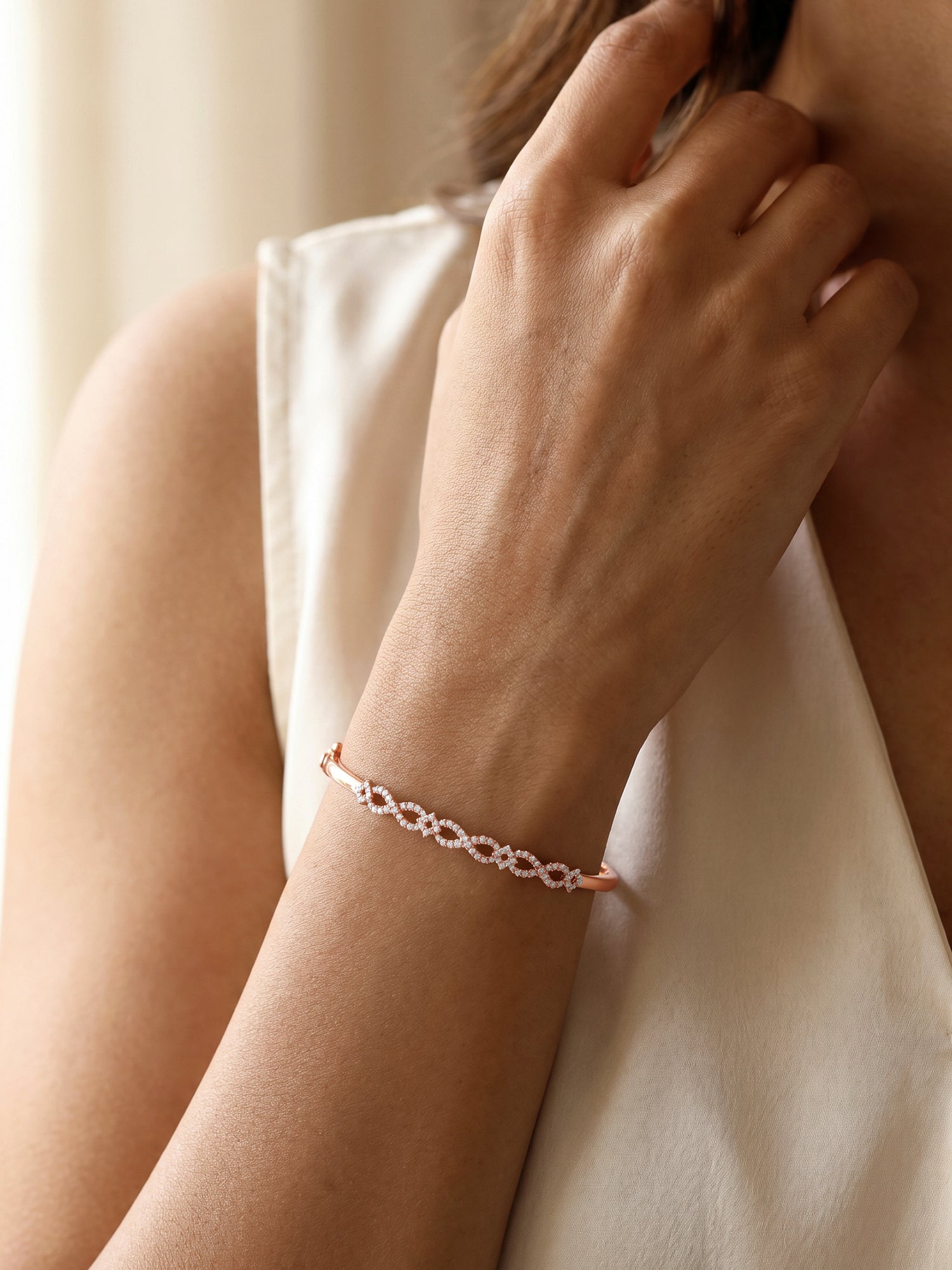 Rose Gold Infinite Joy Cuff Bracelet