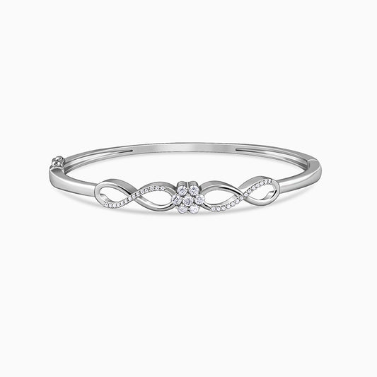 Silver Eternal Bloom Cuff Bracelet