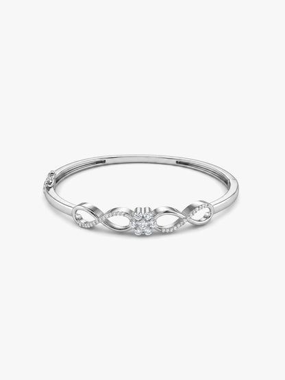 Silver Eternal Bloom Cuff Bracelet