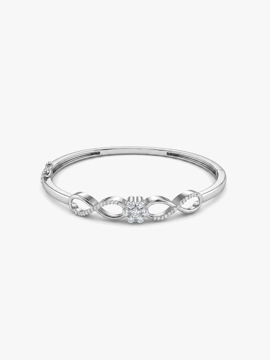 Silver Eternal Bloom Cuff Bracelet