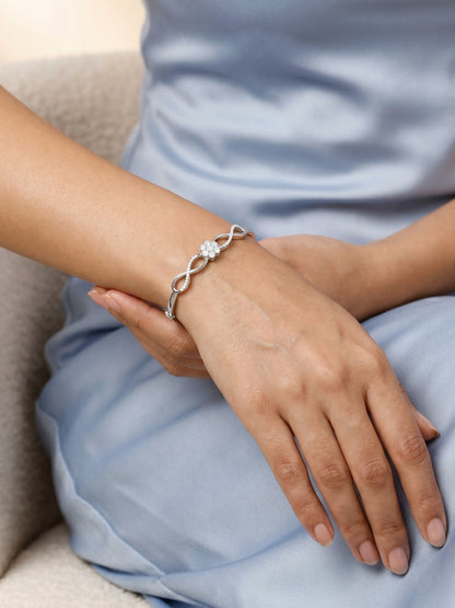 Silver Eternal Bloom Cuff Bracelet