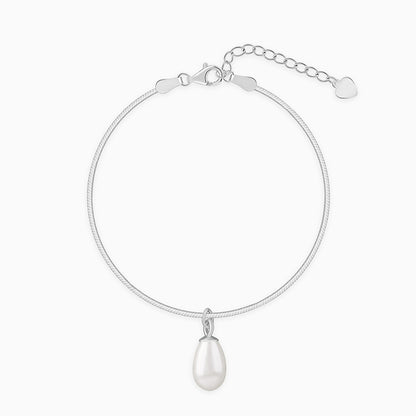 Silver Pearly Drop Bracelet