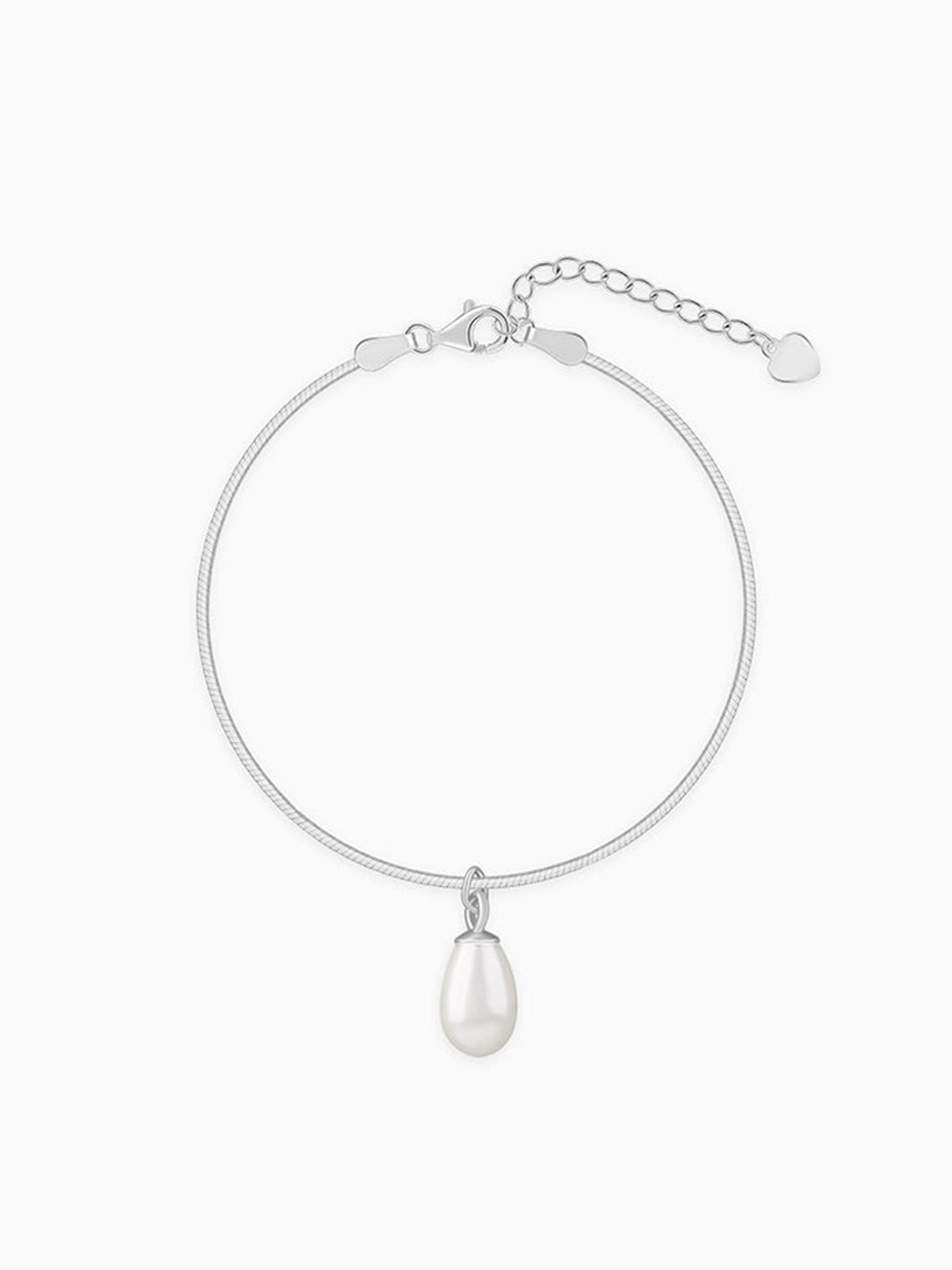 Silver Pearly Drop Bracelet