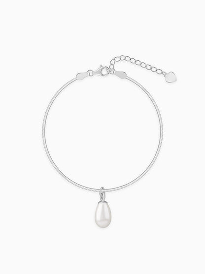 Silver Pearly Drop Bracelet