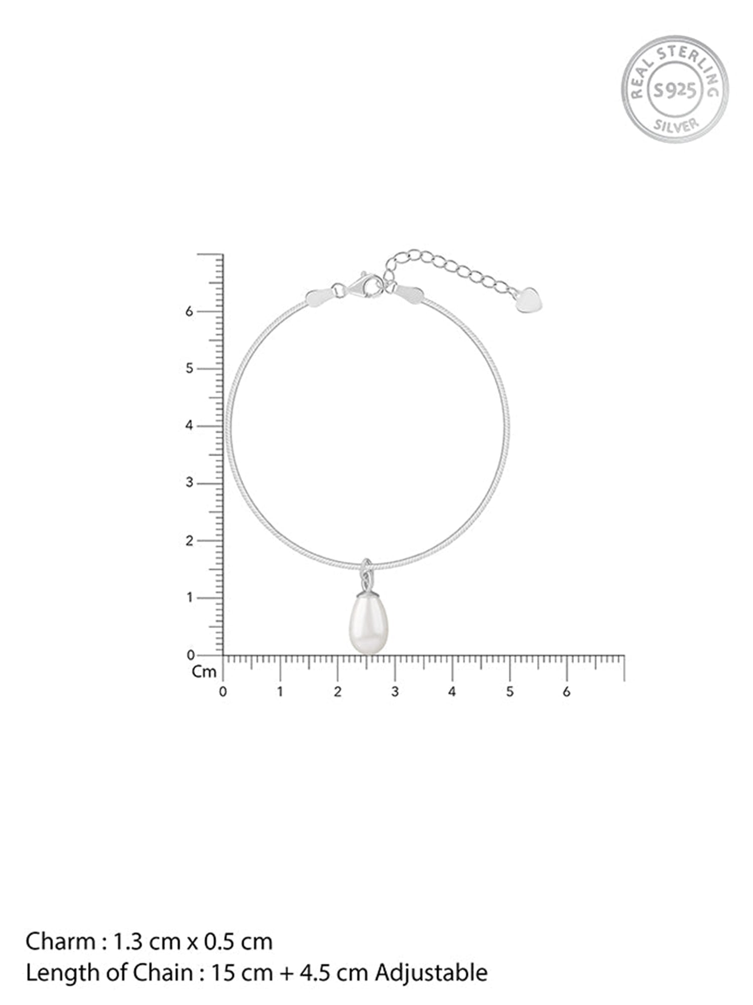 Silver Pearly Drop Bracelet