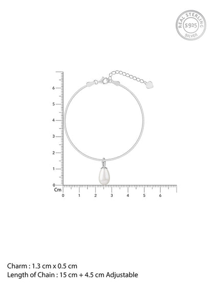 Silver Pearly Drop Bracelet