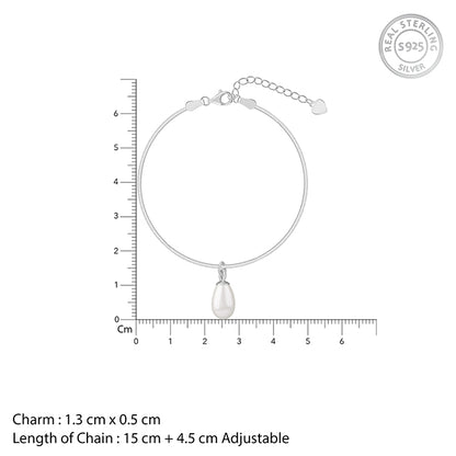 Silver Pearly Drop Bracelet