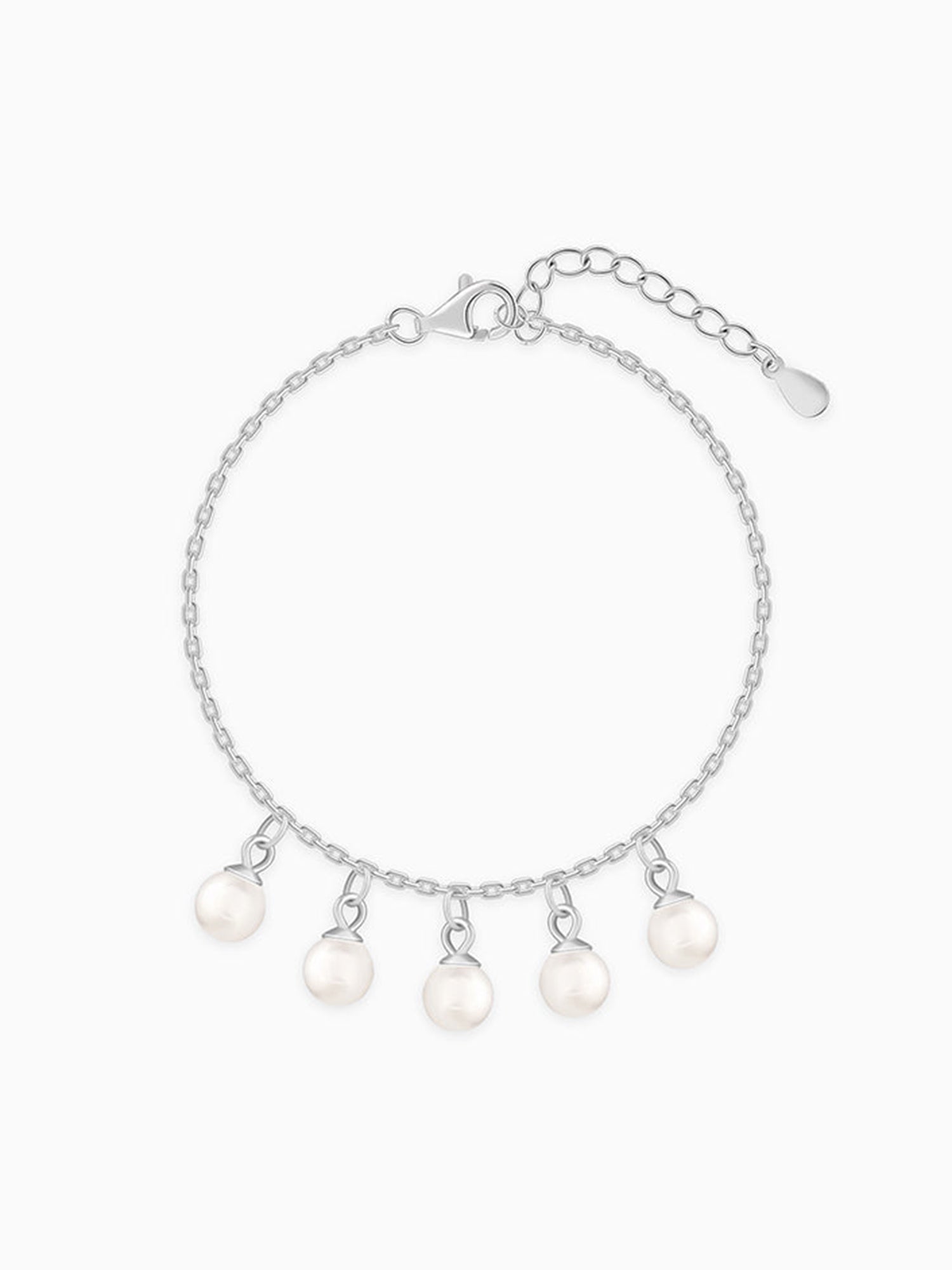 Silver Fivesome Pearl Bracelet