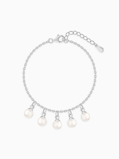 Silver Fivesome Pearl Bracelet