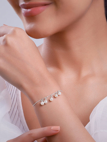 Silver Fivesome Pearl Bracelet
