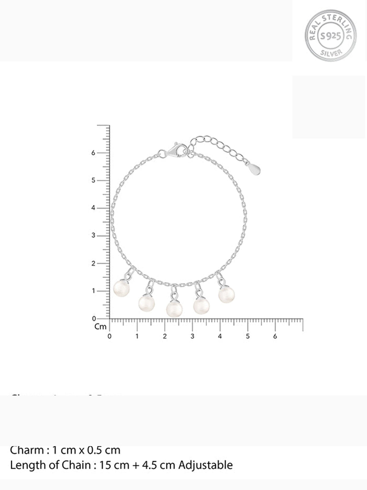 Silver Fivesome Pearl Bracelet