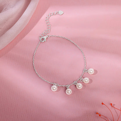 Silver Fivesome Pearl Bracelet