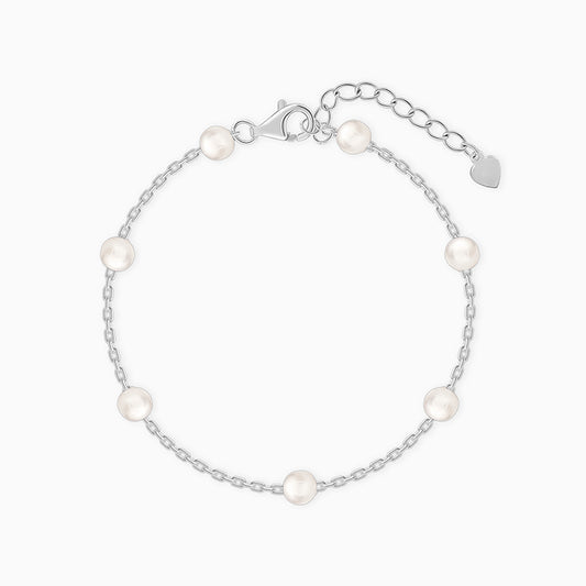 Silver Pearl Connected Bracelet