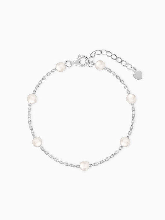 Silver Pearl Connected Bracelet