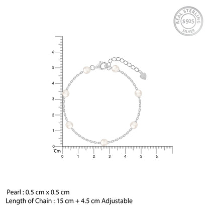Silver Pearl Connected Bracelet