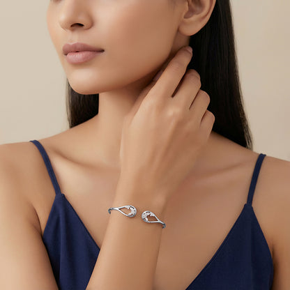 Silver Stayin' Alive Cuff Bracelet