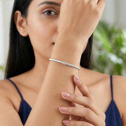 Silver Square Barrel Bracelet