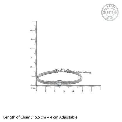 Silver Square Barrel Bracelet