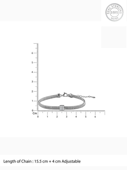 Silver Square Barrel Bracelet