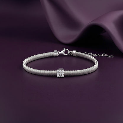 Silver Square Barrel Bracelet