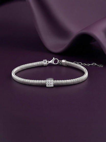 Silver Square Barrel Bracelet