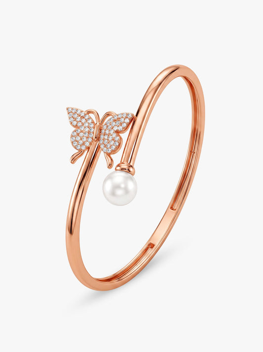 Rose Gold Pretty Flutter Cuff Bracelet