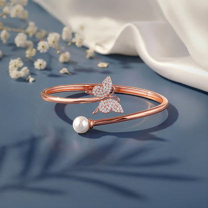 Rose Gold Pretty Flutter Cuff Bracelet