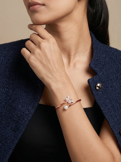 Rose Gold Pretty Flutter Cuff Bracelet