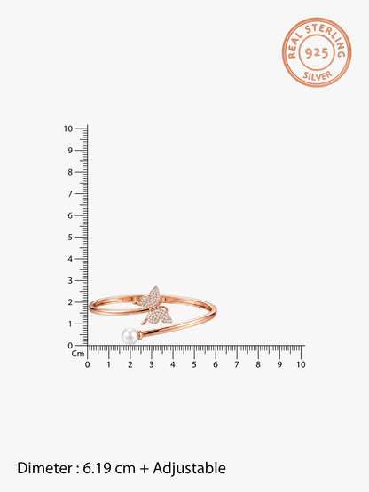 Rose Gold Pretty Flutter Cuff Bracelet