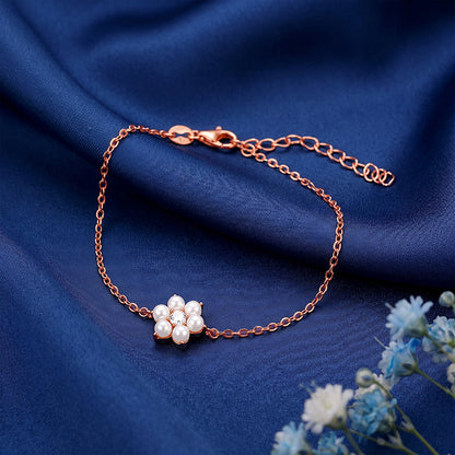 Rose Gold Pearl Bloom Bracelet