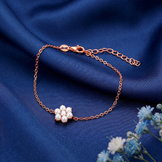 Rose Gold Pearl Bloom Bracelet