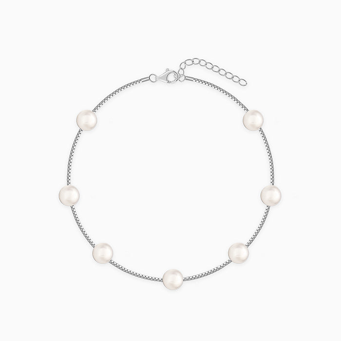 Silver Lea Pearl Bracelet