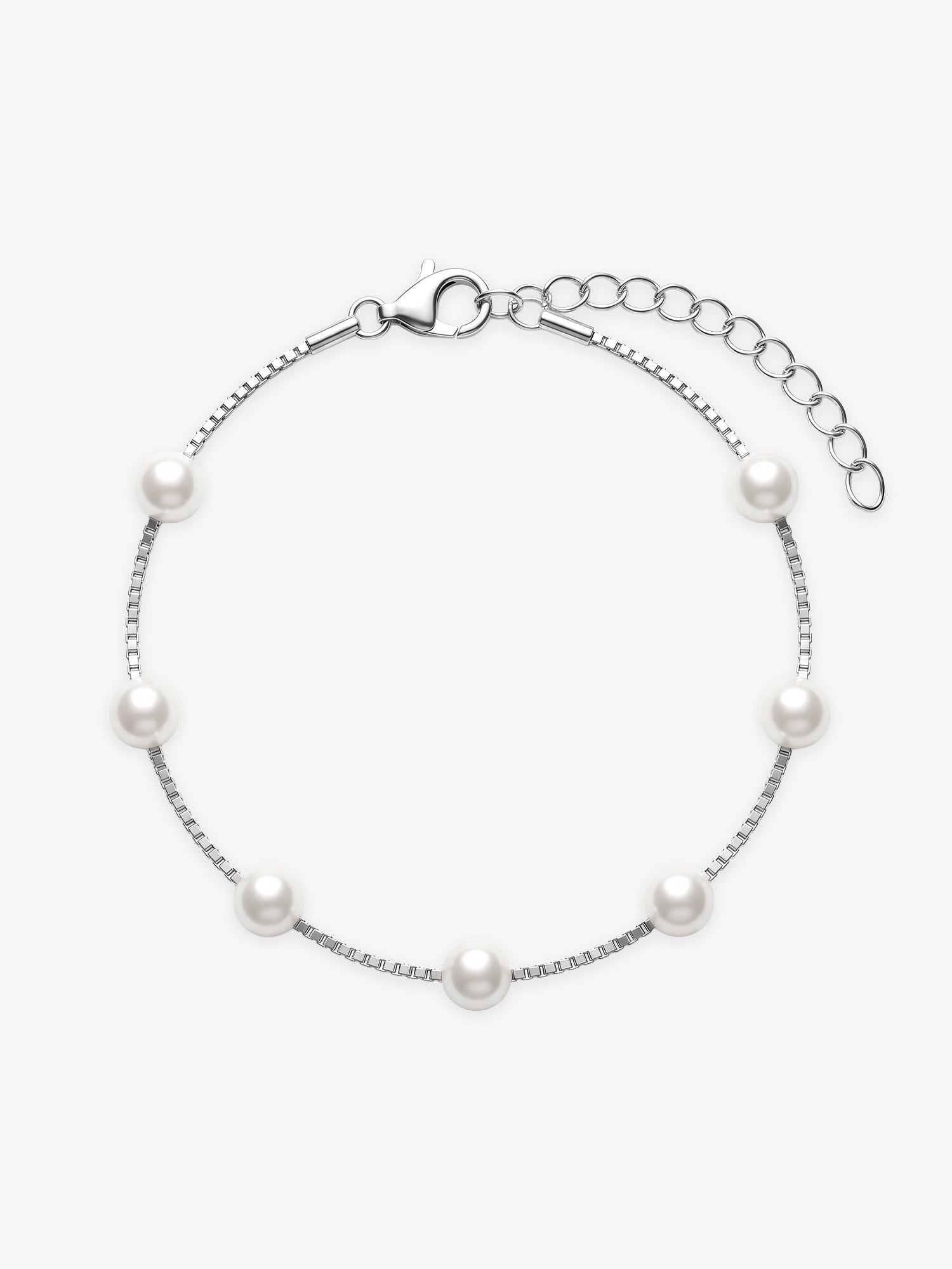 Silver Lea Pearl Bracelet
