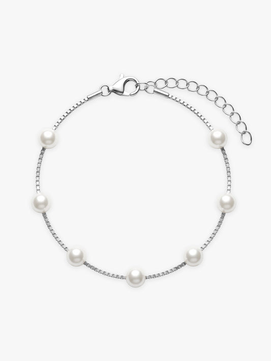 Silver Lea Pearl Bracelet