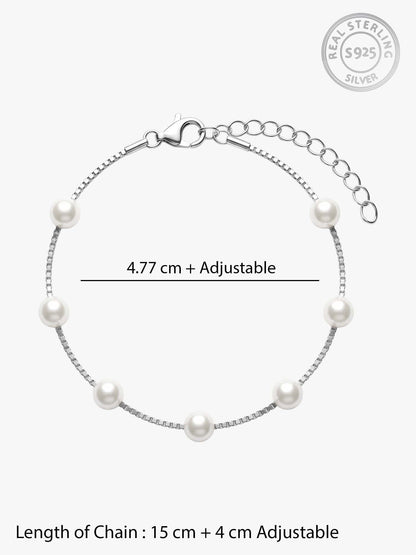 Silver Lea Pearl Bracelet