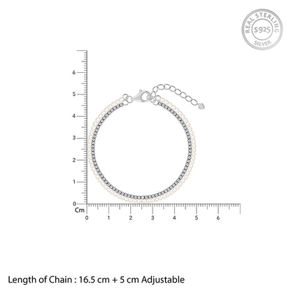 Silver Jayne Pearl Tennis Bracelet