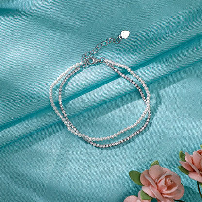 Silver Jayne Pearl Tennis Bracelet